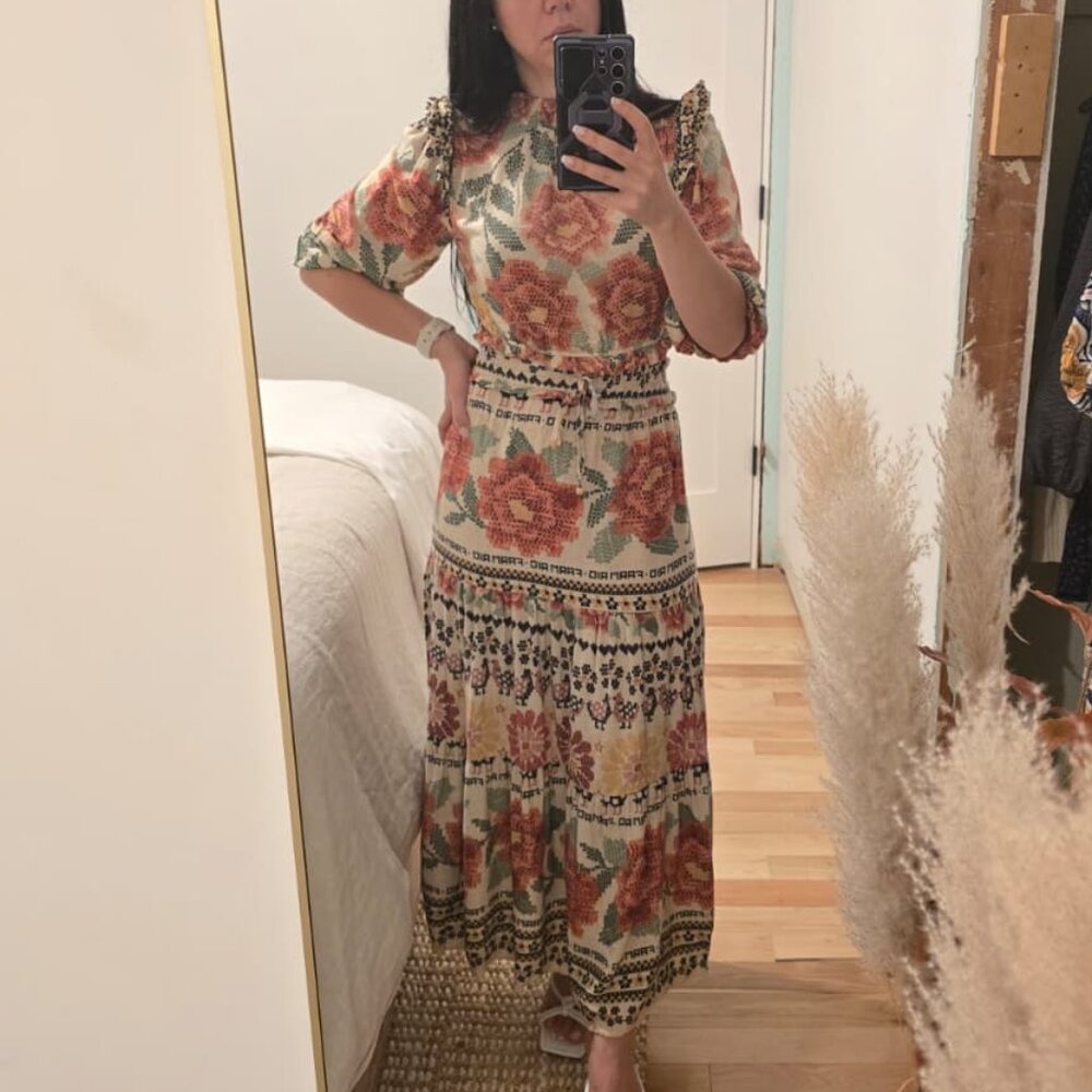 FARM Rio patterned Cropped top and skirt